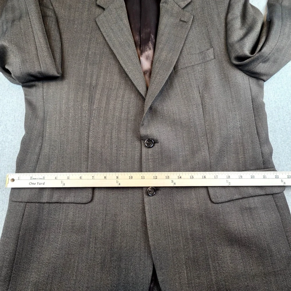 Ralph Lauren Made For Dillard's Brown Herringbone Blazer Jacket‎ Men's 44R Wool